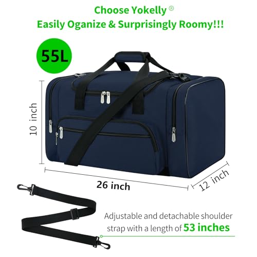Image of Sports Duffel Bag 26 Inch Travel Gym Duffle - Navy Blue