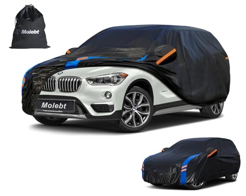 Image of Custom Fit SUV Car Cover for BMW X1 (2009-2026), Upgraded Waterproof All Weather Outdoor Auto Cover with Driver Door Zipper & Mirror Pockets, UV /Snow /Dust Protection