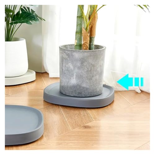 Plateau pour pot de fleur carré gris à roulettes 19.5cm - 6