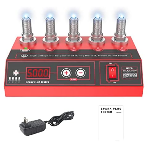 Spark Plug Tester, Ignition Spark Tester Automotive Spark Plug Checker for Crankshaft Engine and Motorcycle Spark Plugs Testing, Car Ignition Tester Diagnostic Tool with 200-9000rpm Working Frequency Cover