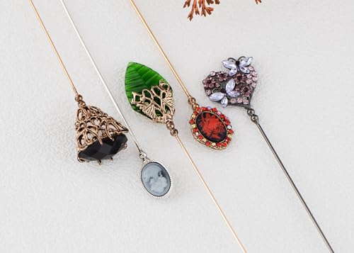 Image of Alilang 5Pcs Vintage Bendable Lapel Pins Classic Pin Brooches Set Accessories for Secure Styling on Hats, Scarves