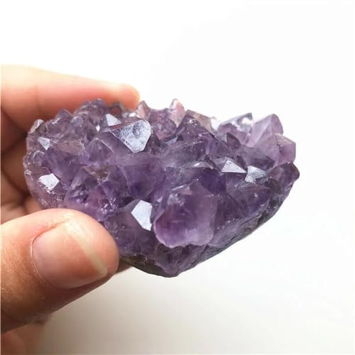 Stone 60-80g Amethyst Geode Cluster Quartz Crystal Hand Carved Heart(Size:10pcs)