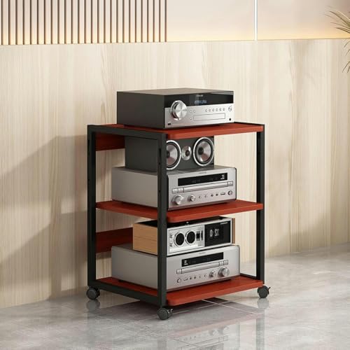 Étagères en bois pour meuble de rangement stéréo moderne et matériel audio-vidéo