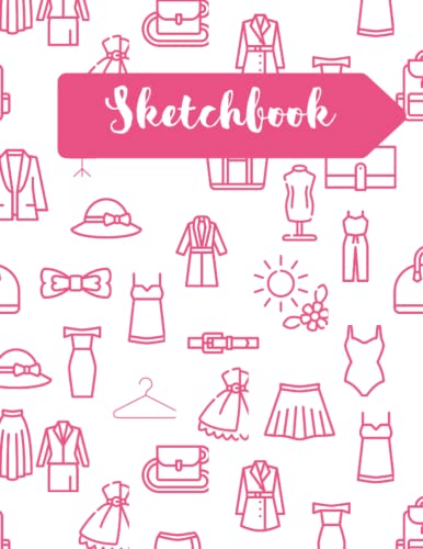 fashion design clothes sketchbook for girls and women: for drawing, writing, painting, sketching or doodling with cute clothes and accessories ... 8.5x11 inch 21.59x27.94 cm, 120 blank Pages image 2