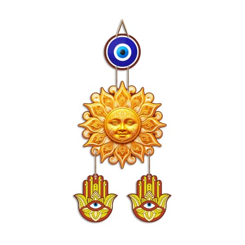 Image of Artvibes Surya Dev Evil Eye Wall Hanging for Home Entrance Door Decor | Nazar Battu Protection Hanging for Living Room Bedroom Office | Vastu Positive Energy Decorative Gift (WH 85126N)