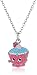 Shopkins Girls' Silver Plated Enamel Cupcake Chic on Chain Pendant Necklace, 16" + 2" Extender