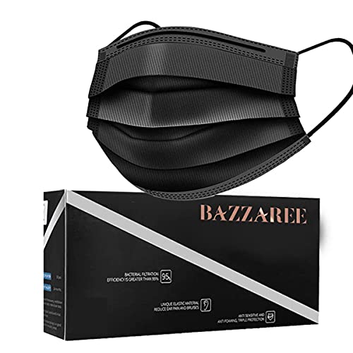100 Stück 3-lagige Gesichtsmasken Einweg für Erwachsene, Einweg-Gesichtsmasken, atmungsaktiv, Motorrad, Anti-Dunst-Gesichtsabdeckung, Sturmhaube, Bandanas - Schwarz Cover