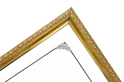 Image of A4 Size Certificate, Document Photo frames set of 2 For Home Decoration, Living Room, Office Decoration, painting & gift in awards frames size (8.2 x 11.6 inch)dot pattern golden color