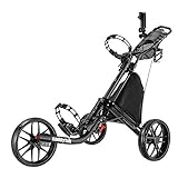 CaddyTek EZ-Fold 3 Wheel Golf Push Cart, Dark Grey