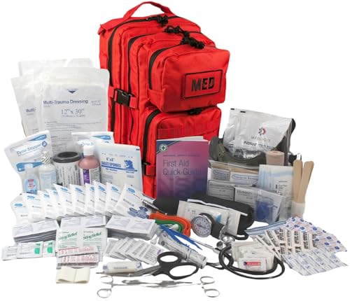 Luminary Tactical Trauma Kit - Fully Stocked First Aid Trauma & Emergency Survival Medical Kit, First Responder Backpack for EMS/EMT, Essential Supplies for Preppers & Professionals (Red)