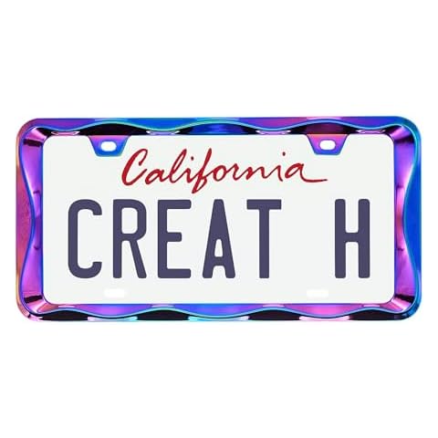 Creathome 3D Curly Wave License Plate Frame Cover