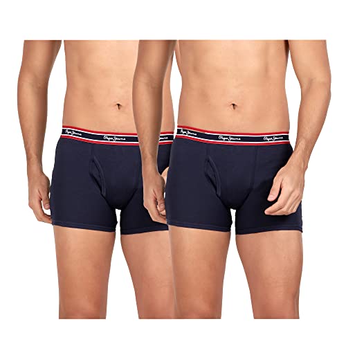 Pepe Jeans Innerwear Men’S Cotton Trunks (Pack Of 2) (Clt02-02_True Blue_True Blue_70-75_True Blue_75 Cm)