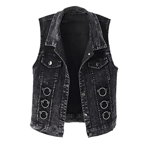 Veste courte en jean noir pour un look de printemps tendance