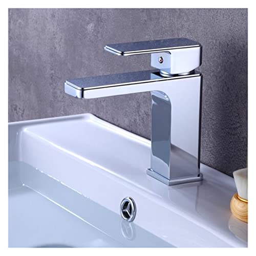 Mitigeur de lavabo carré en laiton ORB avec commande mono-levier pour eau chaude et froide