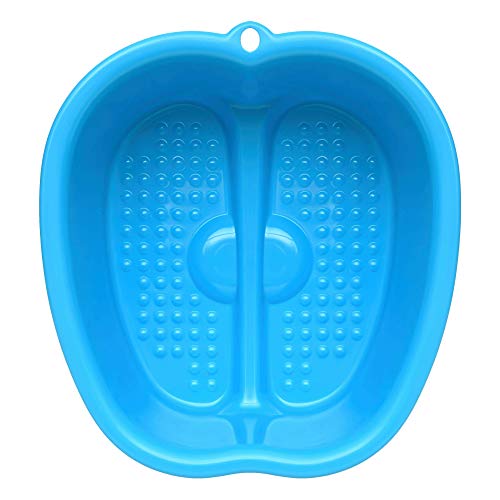 Foot Soaking Bath Basin - Large Size For Soaking Feet, Best Pedicure At Home Spa Treatment - Callus, Fungus And Dead Skin Remover, Enjoy Hot Water Foot Massager, Scrubbing In This Tub/Bucket - Blue #TOP1