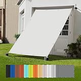 Balkonschirm, Balkon sichtschutz wetterfest, für Gewächshaus Pflanzen Terrasse HüHnerstall Schwimmbäder, Wind- und 95% UV-Schutz, 100% Polyester, Weiß, 1x2.8m