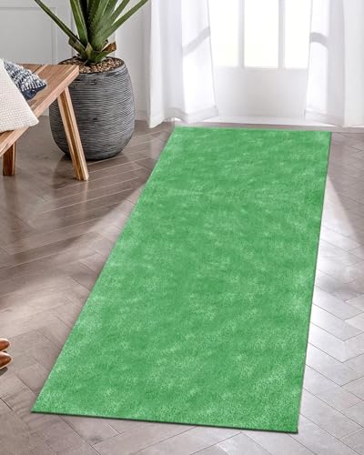 Tapis de cuisine devant évier antidérapant et lavable en polyester vert 70x140 cm - 3