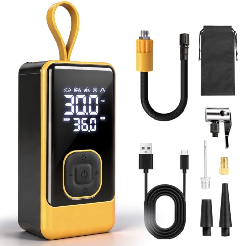 Mxcasoxz Tragbare Elektrische Luftpumpe, 150 PSI/10,3 Bar Akku Fahrradpumpe – Ansicht 1