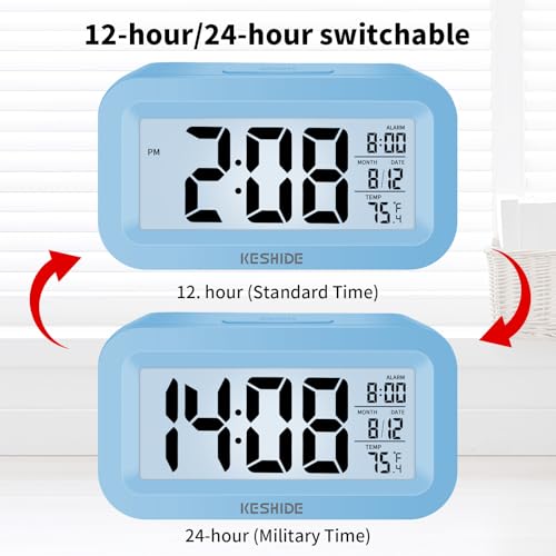 Image of Travel Digital Alarm Clock,Battery Operated with Backlight, Indoor Temperature, Desk Small Clock,Snooze Model,12 /24H Display for Bedrooms Heavy Sleepers Kids Travel Bathroom