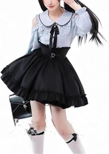 Lolita Fashion Jirai Kei Fashion Y2K Sets Cutecore Balletcore Off Shoulder Shirt Women Lace Mesh Sheer Long Sleeve4