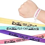 Custom Wristbands for Events 15 Pcs Personalized Cloth Wristbands for Events for Birthdays Bachelorette Events Pick Color & Font Coachella Wristbands