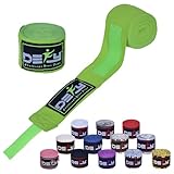DEFY Professional 180 Inch Hand Wraps for Boxing Muay Thai MMA Elastic Bandages for Men & Women -Pair (Green)