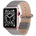 Fullmosa Compatible Apple Watch Band 38mm 40mm 42mm 44mm Leather Compatible iWatch Band/Strap Compatible Apple Watch Series 5 4 3 2 1, 38mm 40mm Grey + Rose Gold Buckle