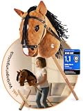 Galoppia&reg; Hobby Horse mit anpassbaren Holzstangen, Steckenpferd Braun, Hobby Horse Pferde f&uuml;r Reitspass, Steckenpferde Kinder, Stockpferd, Stockpferd f&uuml;r Kinder,