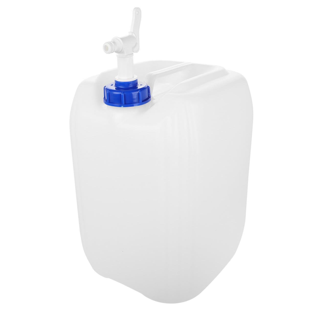 Tanica Portatile con Rubinetto 20l in Hdpe Bianco, Contenitore Acqua Potabile per Campeggio e Viaggio, per Rifornimento Auto ed Emergenze
