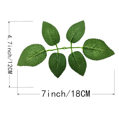 Image of 120PCS Artificial Rose Leaves, Decorative Greenery Foliage, Set of Stems Bulk Silk Greenery Fake Rose Flower Leaves for DIY Wedding Bouquets Bridal Shower Centerpieces Home Decorations