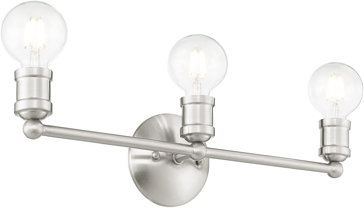 Livex Lighting 16713-91 3 Light Brushed Nickel Bath Vanity