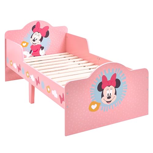 Disney Classic Minnie Mouse Cama Para Niñas Pequeñas: Construcción Robusta, Madera Manufacturada, Laterales Protegidos, Listones De Madera, Se Disney Classic Minnie Mouse Cama Para Niñas Pequeñas: Construcción Robusta, Madera Manufacturada, Laterales Protegidos, Listones De Madera, Se