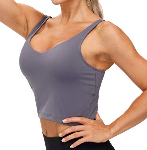 Image of THE GYM PEOPLE Womens' Sports Bra Longline Wirefree Padded with Medium Support