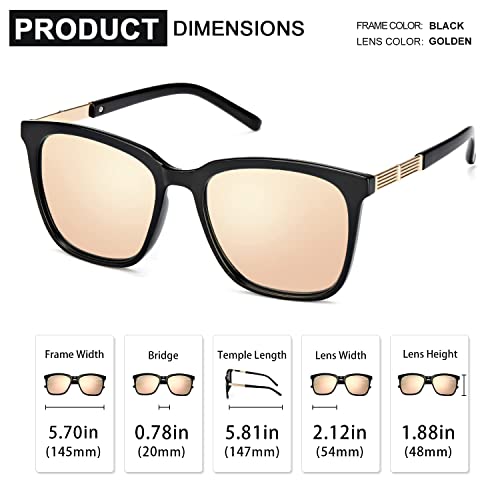 SIPHEW Oversized Square Sunglasses for Women|Lightweight Fashion Sunglasses 100% UV400 Protection|Trendy Mirrored Shade3