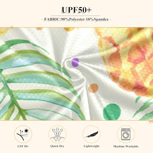 Pineapple Frond Dot Beige Boy's Rash Guard Swim Shirt Long Sleeve Sun Shirt for Swimming Pool Beach UPF50+4