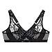 Glamorise Full Figure Plus Size Lacey T-Back Front-Closure Wonderwire Bra Underwire #9246 Black
