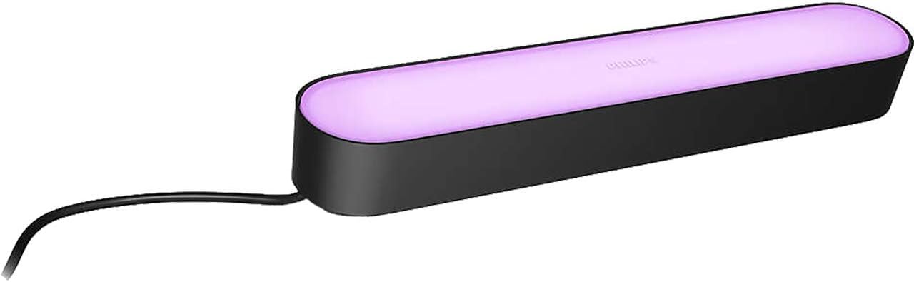 Philips Hue Play White and Color Ambiance LED Barre Lumineuse Connectée, Pack Simple, Noir, Compatible Alexa, Google Assistant, Apple HomeKit