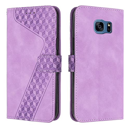 Image of OKZone Compatible With Samsung Galaxy S7 Edge Case, Wallet Case PU Premium Leather with Card holder Slots Magnetic Shockproof Protect Flip Cover Bookstyle Phone Cases Cover for Samsung S7 Edge(Purple)