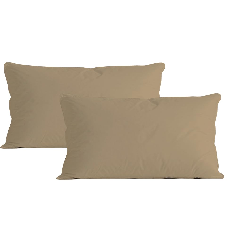 Microfiber Pillow Set of 2 for Sleeping - 20x30 Inches, Taupe-image-14