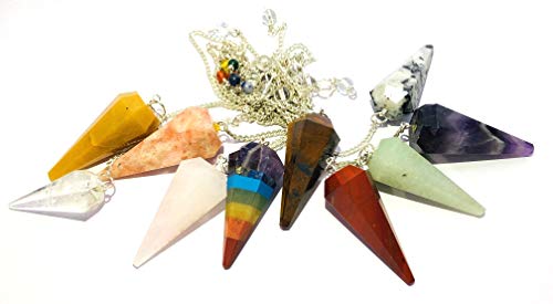 Pendule cône reiki en pierres naturelles vert rouge, un cadeau bien-être unique
