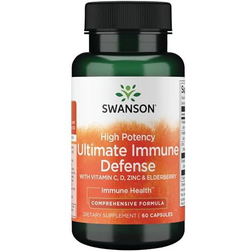 Swanson High Potency Ultimate Immune Defense with C, D, Zinc & Elderberry 60 Caps