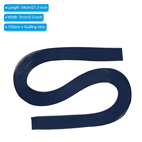 PATIKIL Quilling Strips Paper 120pcs 3/16"(5mm) 54cm Origami Paper Quilling Strip for Art DIY Hand Craft Christmas Dark Blue - Image 2