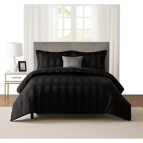 Image of Cotton King Bedsheet Include Pillow Covers | 100% Pure Cotton | 300 Thread Count | Soft & Breathable |102x108 inch - Black Damask