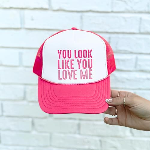 Image of You Look Like You Love Me Trucker Hat Country Song Lyrics Adult Classic 5 Panel Mesh Snapback