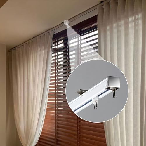 Aluminum Ceiling Track Rod - Silent Wall-Mounted Rail for Shower, Window & RV Privacy Divider - 3-Piece Set (390cm/3x130cm) - Ideal for Living Room & Bedroom