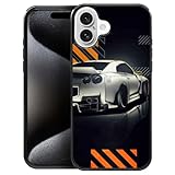 Pinsheng Case Compatible with iPhone 16,Super Car Covers for Men/Boys,Four Side Frame Anti-Skid Soft Silicone Shockproof Protective Case for iPhone 16