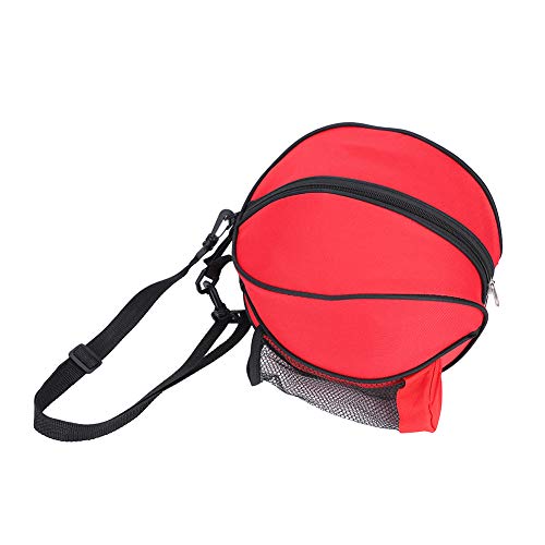 equlup Ball Bag, Portable Sports Basketball Football Soccer Ball Storage Ball Single Shoulder Strap Drawstring Sling Backpack for Balls Storage (Red style)