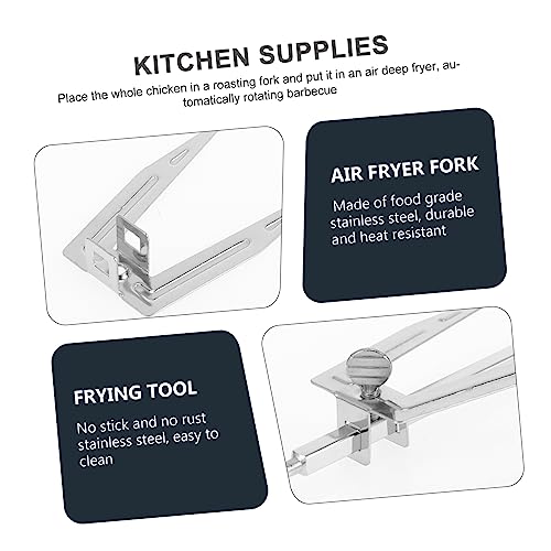 Asador de pollo vertical con tenedores giratorios para microondas 7