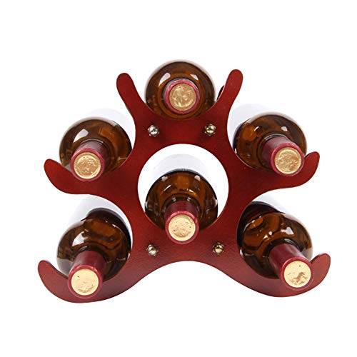 Soporte para botellas de vino 6 botellas madera miniatura 1