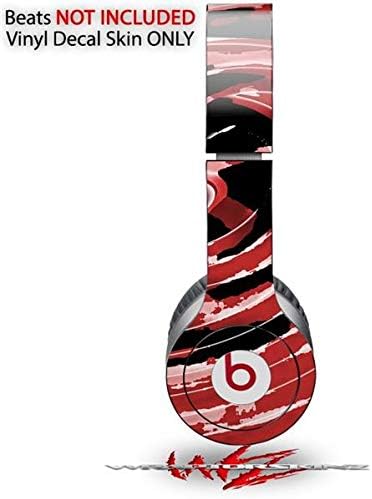 Skin Decal Wrap Works with Original Beats Solo HD Headphones Alecias Swirl 02 Red Skin Only (Headphones NOT Included)